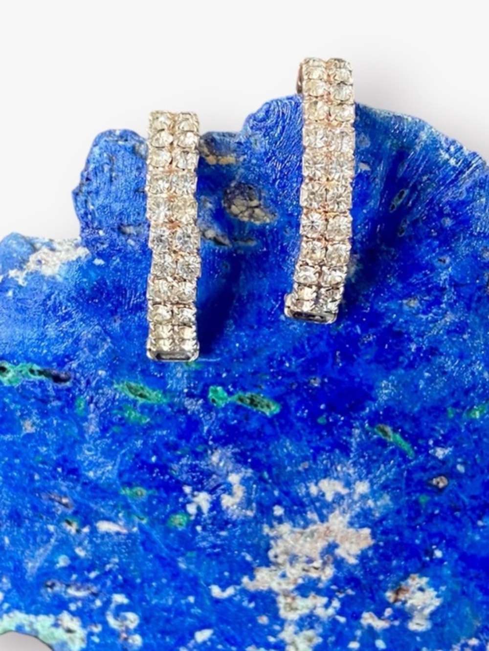 Silver Rhinestone Hoop Earrings
